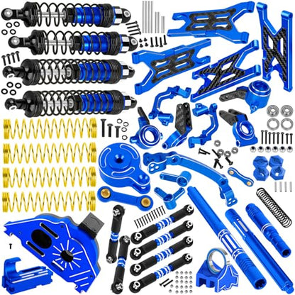 RC Upgrades Part for 1/10 Granite/Senton 3S & Mega550,Shock,A-Arm,Caster Block,Steering Blocks,Stub Axle Carriers,Links,Gearbox,Center Driveshaft Axles,Support,25T Spline,Steering,Blue - color: Navy Blue - (Upgrades Part)