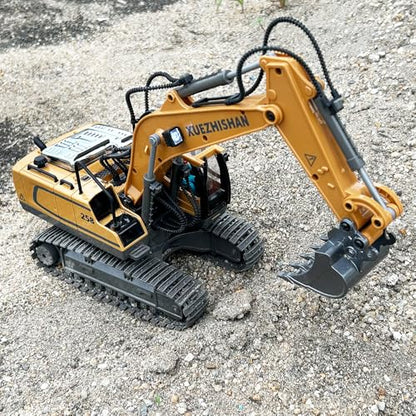 KidsFaves Remote Control Excavator Toys for Boys Turns 680-degree 2 Batteries Metal Shovel Lights/Sounds Construction Toys Birthday Gifts Boy Toys for 3 4 5 6 7 8 Years Old | RC Excavator with 680° Rotating Cab, Full Function Remote Control Construction V