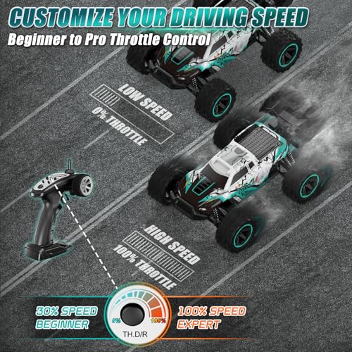 1/14 Fast RC Cars for Adults and Boys, 50 KPH 4WD Offroad RC Truck | All Terrain High Speed Hobby Remote Control Car, 60 Mins Runtime,2 Rechargeable Batteries