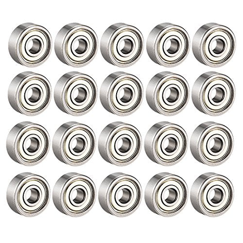 uxcell 624ZZ Ball Bearing 4mm x 13mm x 5mm Double Shielded 624-2Z 80024 Deep Groove Bearings, Carbon Steel (Pack of 20) - size: 4mmx13mmx5mm