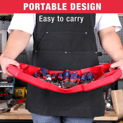 WORKPRO 5-Piece Tool Organizer, Non-Slip Flexible Tool Tray Set | 3-Piece Silicone Tool Mats, 2-Piece Magnetic Parts Tray, Tool Box Organizer Tray, Only Parts Tray Magnetic