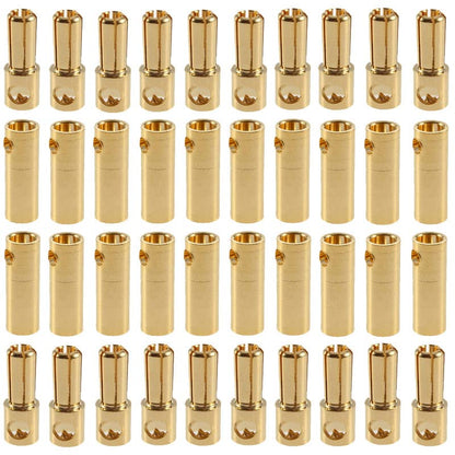 20 Pairs Gold-Plated 5.5MM Banana Plug Bullet Male and Female Connector Adapter for RC Lipo Battery ESC Motors (5.5MM) - size: 20Pairs 5.5MM