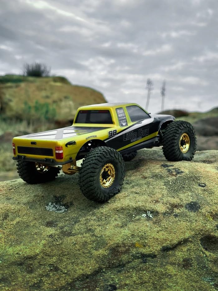 LGRP X-Factor Long Bed Body for 1/24 and 1/18 RC Cars, Universal Fit for Most SCX18 SCX24, >Clear< Body with Sticker Sheet