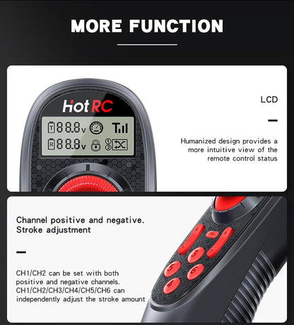GLOBACT HOTRC DS-600 6CH 2.4G RC Transmitter & F-06A Receiver with DS 600 PWM Remote Control 6 Channel RC Controller for RC Car Trawl Boat Fishing Boat