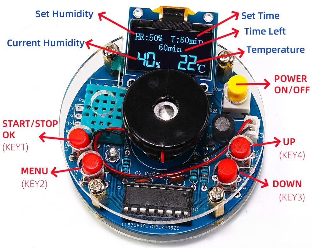 DIY Humidifier Soldering Practice kit, Complete Soldering Project kit with Components, PCB & Enclosure, Perfect for Electronics Enthusiasts & Beginners