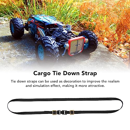 5pcs 1/10 Scale RC Tie Down Straps, Sturdy Length Adjustable Luggage Rope Roof Rack Tie Down Straps, Crawler Accessories, for RC (Black) - color: Black