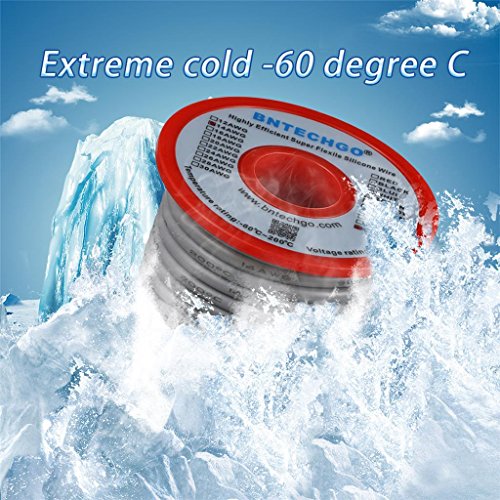 BNTECHGO 14 Gauge Silicone Wire Gray 40ft Stranded Tinned Copper Wire | Flexible 14 AWG Stranded Wire Silicone Rubber Insulation For RC Models, Drone, Robot, Battery, EV Charger, 3D Printer, DIY - color: Gray, size: silicone wire 40ft