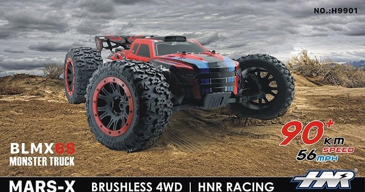HNR Mars-X 1:8 Scale 4WD Off-Road Vehicle, 6S Power System, Hobbywing MAX8 ESC, Brushless Motor, 90+ kmh, RED