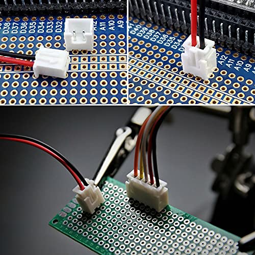 30 Pairs JST-XH Connector Kit, XH 2.54mm 2/3/4/5 Pin Header Male and Female Connectors Plug Adapter with Flat Wire Cable 150mm 24AWG Compatible with JST XH - size: 2/3/4/5pin Kit