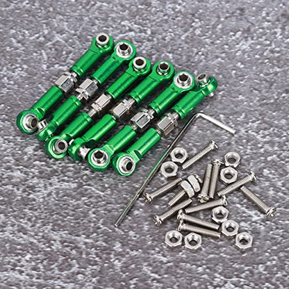6Pcs Metal RC Car Tie Rods,RC Truck Tie Rods,RC Truck Tie Rod Replacement Parts for 1/18 A959 RC Car - color: green