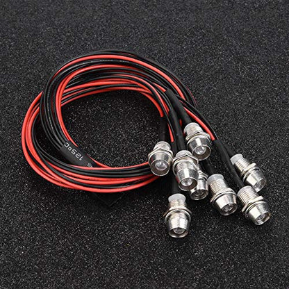 RC Car LED Lights, 8 Pcs 5mm LED Lights Headlights and Taillights for RC Model Drift Car Accessory
