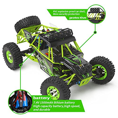 WLtoys 12427 RC Cars 1/12 Scale 2.4GHz Remote Control Car, 4WD 50KM/H High Speed Monster Trucks, All Terrain Off-Road Rock Crawler Climbing Buggy RTR for Adults