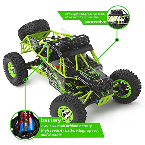 WLtoys 12427 RC Cars 1/12 Scale 2.4GHz Remote Control Car, 4WD 50KM/H High Speed Monster Trucks, All Terrain Off-Road Rock Crawler Climbing Buggy RTR for Adults