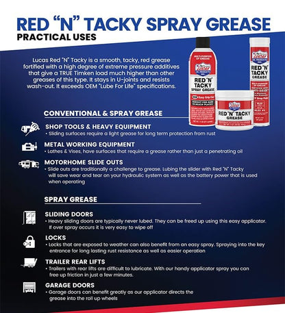 Lucas Oil 10318 Red N Tacky Grease 3 Ounce Combo Pack - size: 9 Ounce, style: 1 Pack
