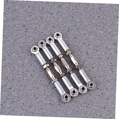 6pcs Aluminum Turnbuckle Rod Linkage Kit for Rc Crawler Accessories Rc Car Compatible Upgrade Parts - color: Silver