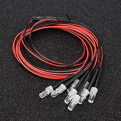 RC Car LED Lights, 8 Pcs 5mm LED Lights Headlights and Taillights for RC Model Drift Car Accessory