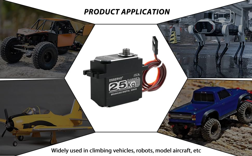 25KG Waterproof Brushless Full Metal High Torgue RC Servo, Stainless Gear Digital Motor, 8.4V with 25T Servo Horn for Cars Robot Helicopter Crawler (25KG 180 Degree) - style: 25KG 180 Degree BLS3325 (All Metal)