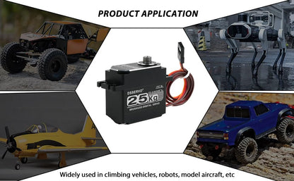 25KG Waterproof Brushless Full Metal High Torgue RC Servo, Stainless Gear Digital Motor, 8.4V with 25T Servo Horn for Cars Robot Helicopter Crawler (25KG 180 Degree) - style: 25KG 180 Degree BLS3325 (All Metal)