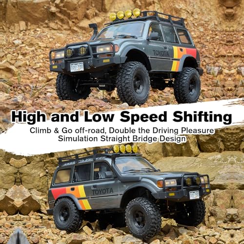 FMS 1/10 LC80 RC Crawler, FCX10 Toyota RC Rock Crawler with Lighting, Hobby Grade Offroad RC Car for Adults, RS Need to Complete (Grey) - color: Grey