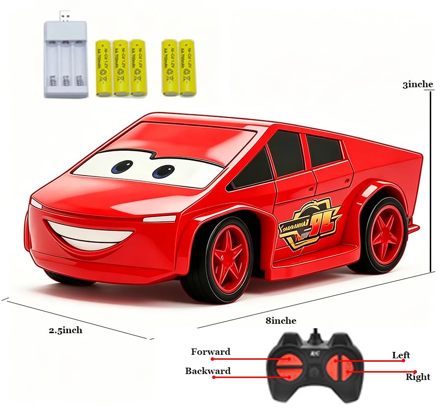 Cyberpickup Toy Remote Control Car RC Movie Cars 3 Race Car for Kids Age 3-12 RC Truck with Lights Effect 2.4GHz, for Boys Girls - color: 1/28 Red Truck