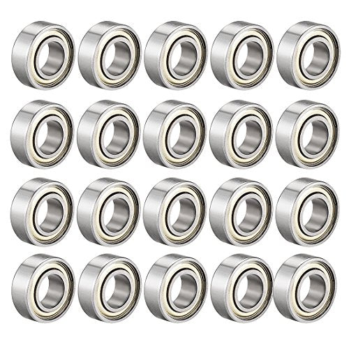 uxcell 687ZZ Ball Bearing 7mm x 14mm x 5mm Double Shielded 687-2Z Deep Groove Bearings, Carbon Steel (Pack of 20) - size: 7mmx14mmx5mm