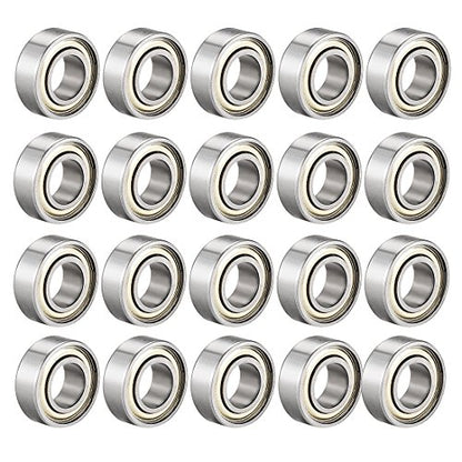 uxcell 687ZZ Ball Bearing 7mm x 14mm x 5mm Double Shielded 687-2Z Deep Groove Bearings, Carbon Steel (Pack of 20) - size: 7mmx14mmx5mm