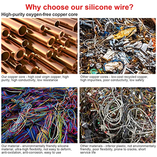 14 AWG Silicone Wire, 10 ft Red and 10 ft Black | Flexible fine-strand tinned copper cable with heat-resistant silicone insulation for batteries, RC and electronics wiring. - style: 14 AWG 10ft Red+10ft Black