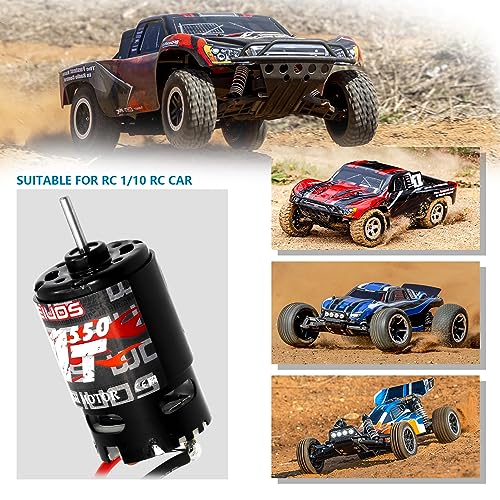550 Brushed Motor 21T & Heatsink Combo for 1/10 RC Truck Car Traxxas 1/10 Slash Redcat ARRMA AXIAL HSP HPI Wltoys Kyosho HELION - size: 21T Motor&Heatsink Combo