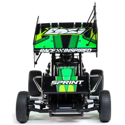 Helidirect Losi 22S Sprint 1/10 Scale 2WD RTR Dirt Oval RC Sprint Car, Brushed Spektrum Radio System - Green - color: Green