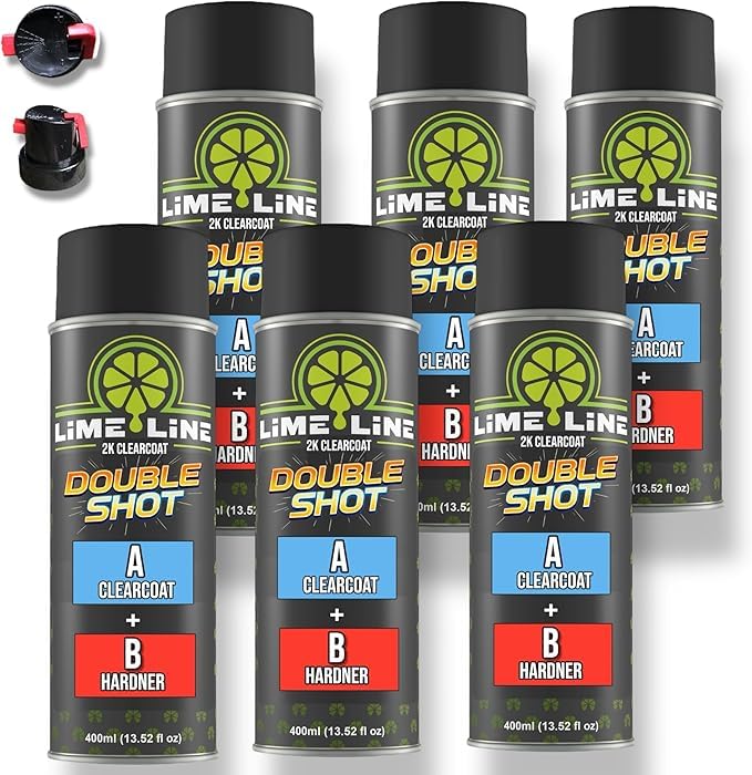 LiME LiNE High Gloss 2K Clearcoat Spray/Aerosol Can Automotive 2 Part Professional Finish (Pack of 6) - color: Pack of 6