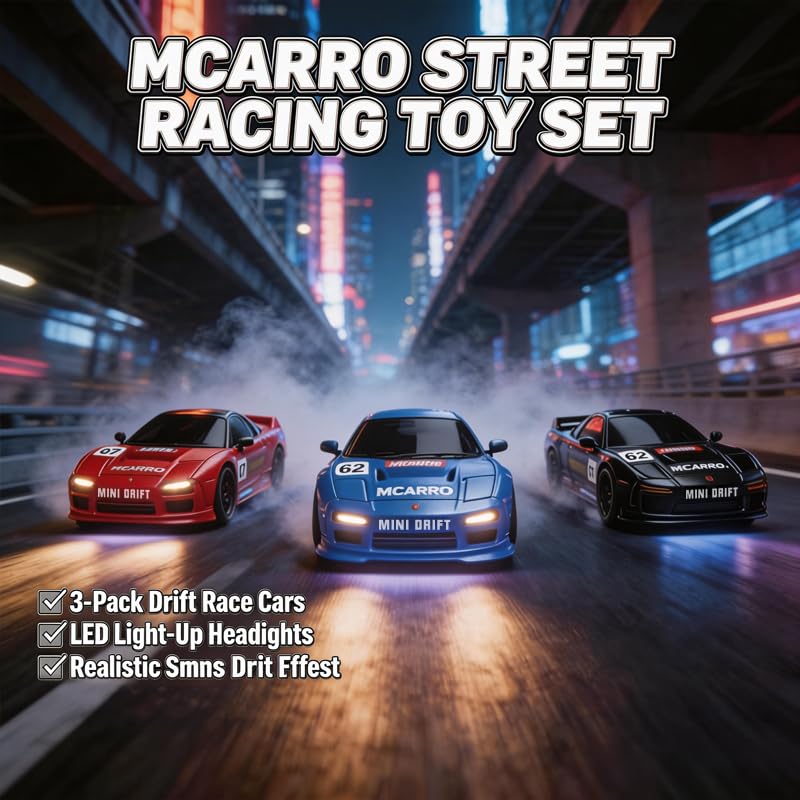 1/64 Scale Mini RC Drift Car, 60 Mins Playtime 2.4GHz Remote Control Car with 2-Speed Modes & LED Lights, Micro 4WD RC Stunt Race Car, (Black) - color: Black