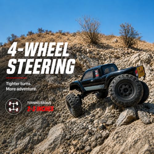 UDIRC UCX1804PRO 1/18 Brushless RC Crawler, 4-Wheel Steering Rock Truck | FOC Outrunner Motor, 2-Speed Transmission, Portal Axles, Hall Effect Radio, RTR 4x4 Off-Road RC Car for Adults - color: Red