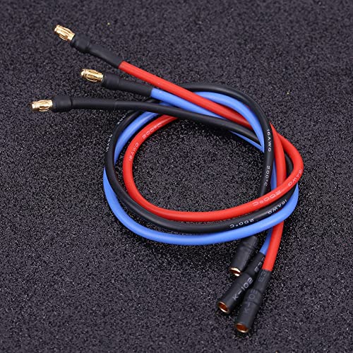 Soft 16AWG Silicone Cable for RC Model, ESC Motor Extension Cable 30cm with 3.5mm Banana Connector for RC Accessory