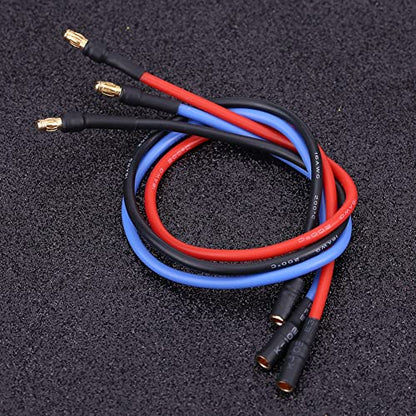 Soft 16AWG Silicone Cable for RC Model, ESC Motor Extension Cable 30cm with 3.5mm Banana Connector for RC Accessory