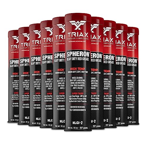 TRIAX Spheron High Temp Wheel Bearing Grease, Tacky Lithium Complex, Heavy Duty Waterproof (14 Oz Tube - 10 Pack) - size: 14 Ounce Tube (10 Pack)