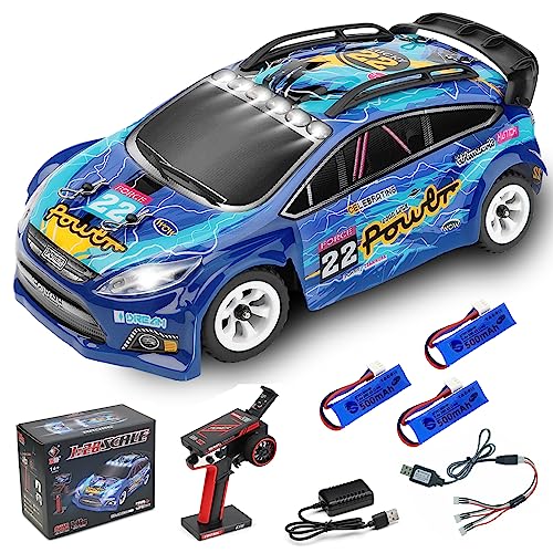 WLtoys 284010 1/28 4WD Mini RC Drift Car with 3 Batteries | 30km/h speed, 2.4G V8 remote & LED lights, hobby toy for adults - color: Wltoys 284010
