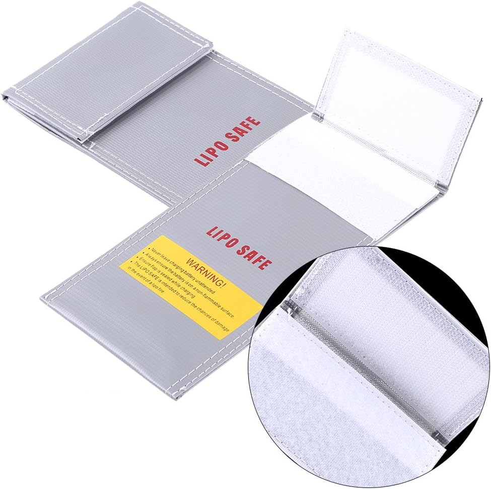 RC Battery Bag, Fireproof Explosion-Proof Safety Charger Pouch Protector 100x200mm for Drone RC Hobbyists and Outdoor Enthusiasts