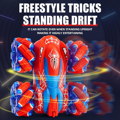 Spider RC Stunt Car for Kids, 2.4GHz Double-Sided 360° Rotating 4WD Remote Control Car with LED Headlights, Rechargeable Off-Road Spider Toy Gift for Boys Ages 4–6 5–7 8–13