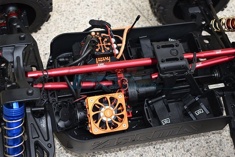 GPM Aluminum Front&Rear Support Brace Bar for ARRMA 1/5 Outcast 8S Blx Stunt Truck-Ara5810 (Red) - color: Red