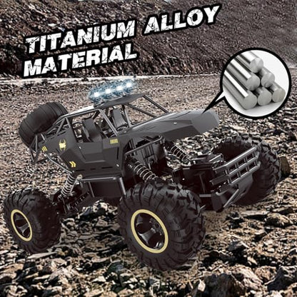 RC Cars Remote Control Car 1:12 Off Road Truck, Metal Shell LED Headlights Offroad Monster RC Truck, 4x4 All Terrain Hobby RC Cars Toys for Boys Kids Adults Gifts 8-12 - color: 4 Wheels Black
