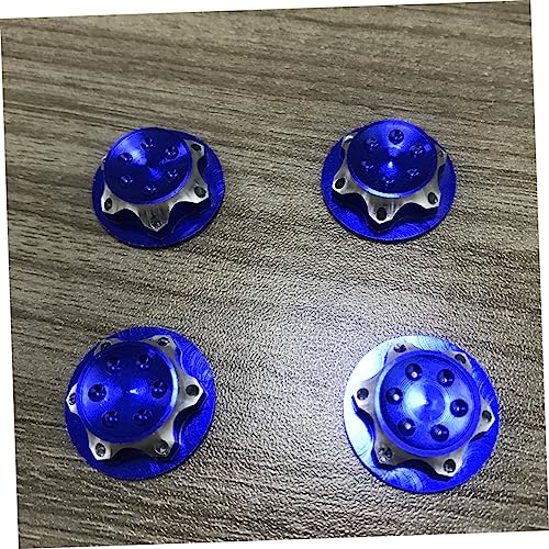 4Pcs 17mm Aluminium Alloy Wheel Hub Cover Non Nut for 1/8 RC Car Truck CNC Machined Crawler Wheel Hub Nut Blue