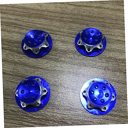 4Pcs 17mm Aluminium Alloy Wheel Hub Cover Non Nut for 1/8 RC Car Truck CNC Machined Crawler Wheel Hub Nut Blue