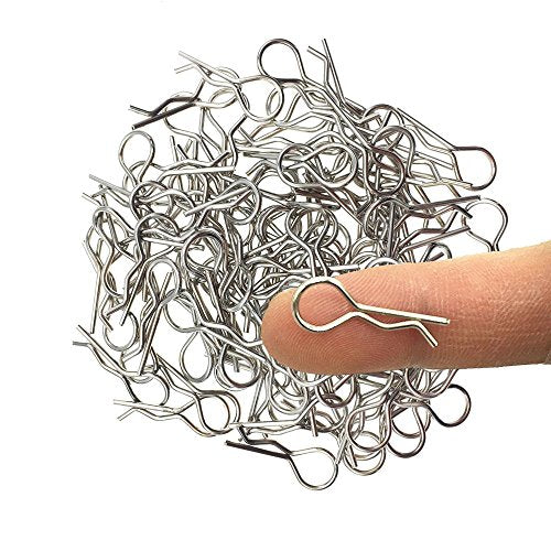Hosim 50pcs Durable Stainless RC Car Shell Body Clip Pins, 0.8mm Universal Replacement Pins for 1/12 1/16 1/18 1/24 Scale RC Vehicles and Hosim 9112 9122 9123 RC Cars