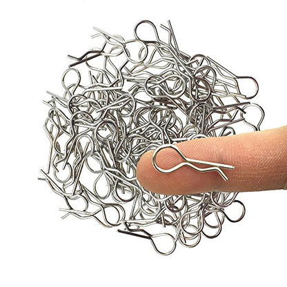 Hosim 50pcs Durable Stainless RC Car Shell Body Clip Pins, 0.8mm Universal Replacement Pins for 1/12 1/16 1/18 1/24 Scale RC Vehicles and Hosim 9112 9122 9123 RC Cars