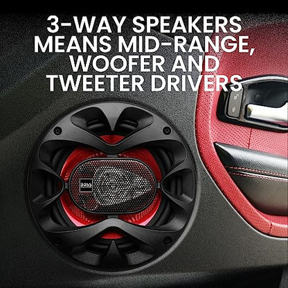 BOSS Audio Systems Car Stereo with Apple CarPlay + Backup Camera + 2 Car Speakers + 4 Channel Amplifier