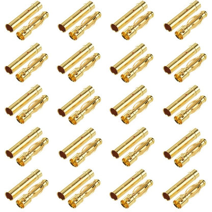 20 Pairs Gold-Plated 4MM 4.0MM Banana Plug Bullet Male and Female Connector Adapter for RC Lipo Battery ESC Motors (4.0MM) - size: 20Pairs 4.0MM