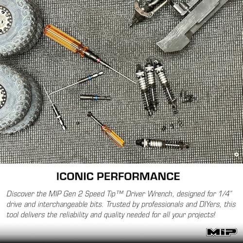 MIP Standard SAE Speed Tip 1/4" Drive Bits Hex Allen Driver Wrench Set Gen 2 (1/16 / 5/64 / 3/32 - Set)