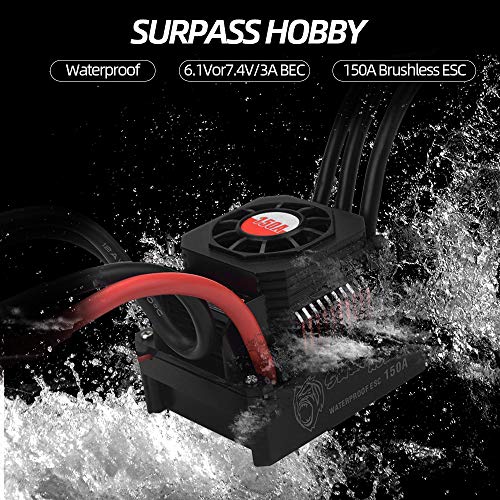 GoolRC 150A Brushless ESC Waterproof Electric Speed Controller for 1/8 RC Truck Off-Road Car