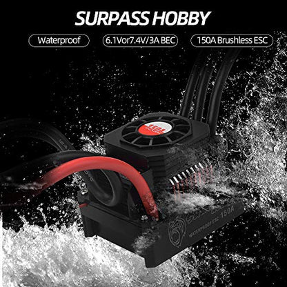 GoolRC 150A Brushless ESC Waterproof Electric Speed Controller for 1/8 RC Truck Off-Road Car