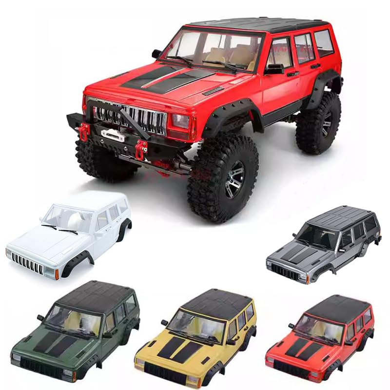 RC Car Hard Body Shell Kit,313mm Wheelbase Cherokee Body Car Shell for 1/10 RC Crawler Axial SCX10 & SCX10 II 90046 90047 TRX4 Kit (Red) - color: Red